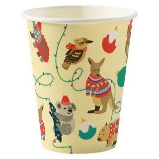 Eco-Friendly 12oz Festive Beverage Cup with Compostable PLA Lining